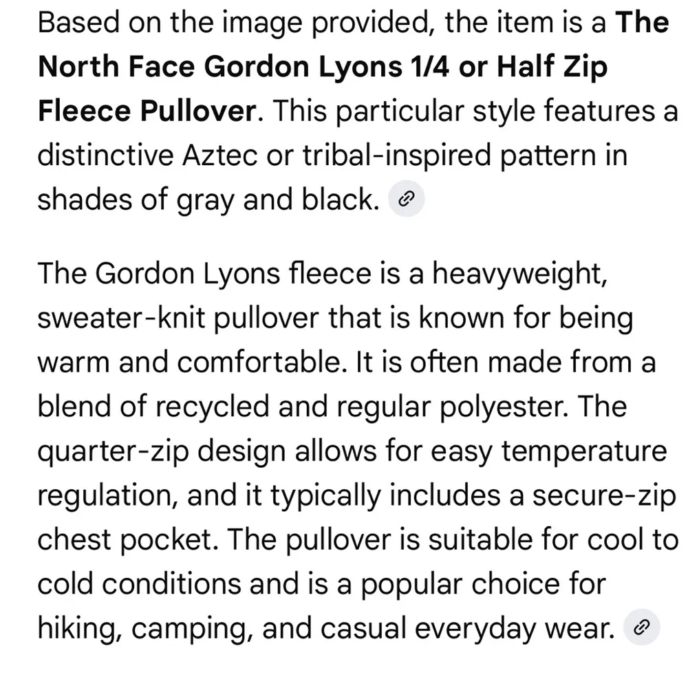 The North Face - The Gordon Lyons - Half Zip - Aztec or Tribal Inspired - Size S